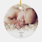 Eerste Kerstscript 2 Foto's Ornament (Achterkant)