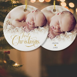 Eerste Kerstscript 2 Foto's Ornament