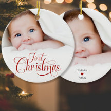 Eerste Kerstscript 2 Foto's Ornament