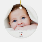 Eerste Kerstscript 2 Foto's Ornament (Achterkant)