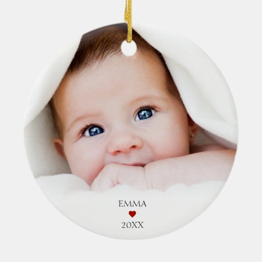 Eerste Kerstscript 2 Foto's Ornament (Achterkant)