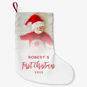 Eerste Kerstscript Baby Foto Aangepast Kleine Kerstsok