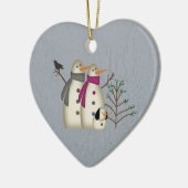 Eerste kerstsneeuwpaar en Ornament van de hond (Links)