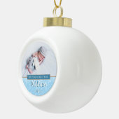 Eerste Kerstsneeuwvlokken Baby Jongen Foto  Keramische Bal Ornament (Rechts)
