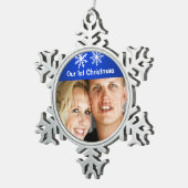 Eerste kerstsneeuwvlokken feestdagen tin sneeuwvlok ornament (Rechts)