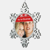 Eerste kerstsneeuwvlokken feestdagen tin sneeuwvlok ornament (Rechts)