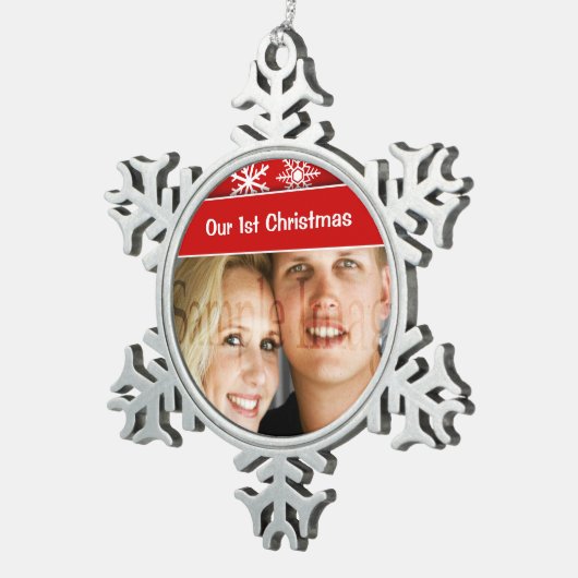 Eerste kerstsneeuwvlokken feestdagen tin sneeuwvlok ornament (Rechts)