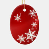 Eerste kerstsnowflakes Fotoversiering Keramisch Ornament (Achterkant)