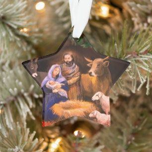 Eerste kerststal  ornament