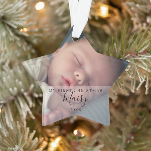 Eerste Kerstster Baby Foto's Vakantie Ornament (Boom)