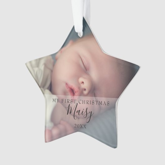 Eerste Kerstster Baby Foto's Vakantie Ornament (voorkant)