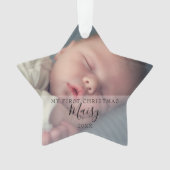 Eerste Kerstster Baby Foto's Vakantie Ornament (voorkant)