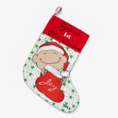 Eerste kerststop kleine kerstsok (Voorkant (Hangend))