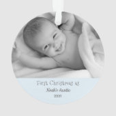 Eerste kersttante Nephew, gepersonaliseerd Ornamen Ornament (achterkant)