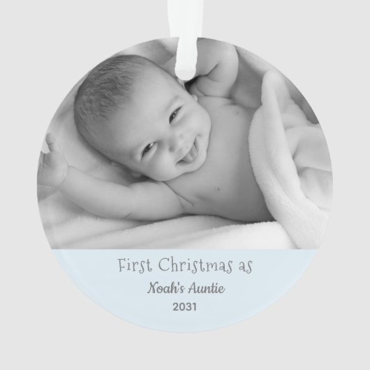 Eerste kersttante Nephew, gepersonaliseerd Ornamen Ornament (achterkant)