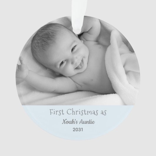 Eerste kersttante Nephew, gepersonaliseerd Ornamen Ornament (voorkant)