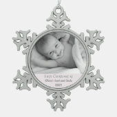 Eerste kersttante oom uit Niece Tin Sneeuwvlok Ornament (Voorkant)