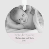 Eerste kersttante oom uit Ornament van Niece (achterkant)