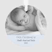 Eerste Kersttante Oom van Nephew-naam Foto Ornament (achterkant)