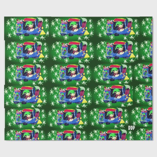 Eerste kersttrein twee cadeaupapier (Vlak)