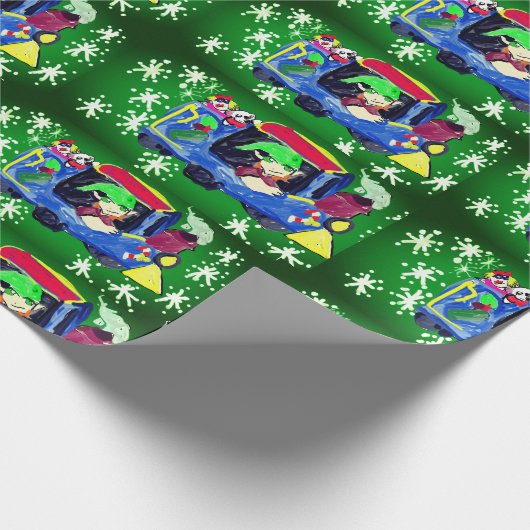 Eerste kersttrein twee cadeaupapier (Hoek)