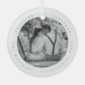 Eerste kersttrouwdag Datum van Pas getrouwd vastge Glas Ornament (Voorkant)