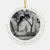 Eerste kersttrouwdag Datum van Pas getrouwd vastge Keramisch Ornament (Voorkant)