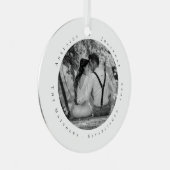 Eerste kersttrouwdag Datum van Pas getrouwd vastge Metalen Ornament (Voorkant Rechts)