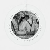 Eerste kersttrouwdag Datum van Pas getrouwd vastge Metalen Ornament (Voorkant)