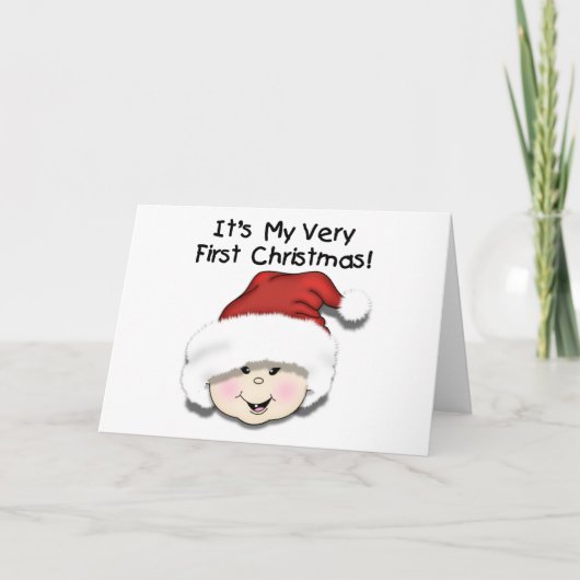 Eerste kersttshirts voor Aziatische Baby Feestdagen Kaart (Voorkant)