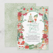 Eerste kerstuitnodiging Elf Birthday Kaart (Voorkant / Achterkant)