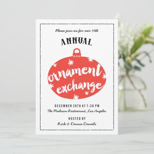 Eerste kerstuitnodiging kaart (Staand voorkant)