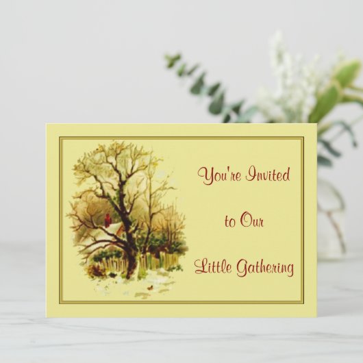 Eerste kerstuitnodiging kaart (Staand voorkant)