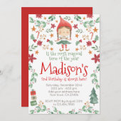 Eerste kerstuitnodiging kaart (Voorkant / Achterkant)