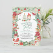 Eerste kerstuitnodiging voor Elf Birthday Kaart (Staand voorkant)