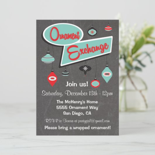 Eerste kerstuitnodiging voor herroeping met wederk kaart (Staand voorkant)