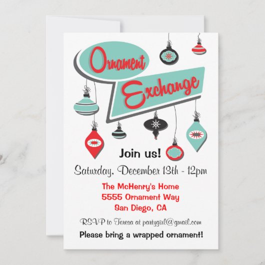 Eerste kerstuitnodiging voor herroeping met wederk kaart (Voorkant)