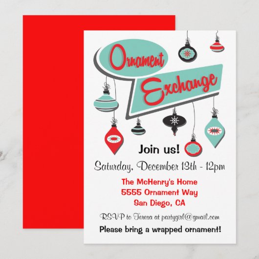 Eerste kerstuitnodiging voor herroeping met wederk kaart (Voorkant / Achterkant)