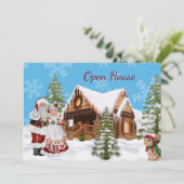 Eerste kerstuitnodiging voor kerstmis kaart (Staand voorkant)