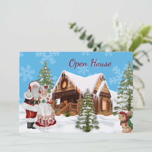 Eerste kerstuitnodiging voor kerstmis kaart (Staand voorkant)