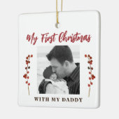 Eerste kerstvader en foto baby 2 keramisch ornament (Links)