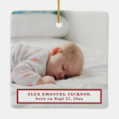 Eerste kerstvader en foto baby 2 keramisch ornament (Achterkant)