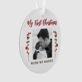Eerste kerstvader en foto baby 2 ornament (voorkant)