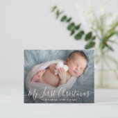 eerste kerstvakantie - baby - aankondiging briefkaart (Staand voorkant)