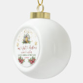 Eerste kerstvakantie dennenboom-lantaarn bruiloft keramische bal ornament (Rechts)