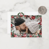 eerste kerstvakantie griekse ornamenten foto notitiekaartje (Voorkant / Achterkant in situ)