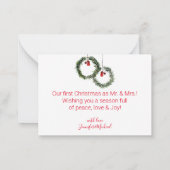 eerste kerstvakantie griekse ornamenten foto notitiekaartje (Achterkant)