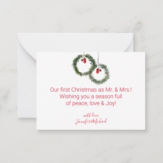 eerste kerstvakantie griekse ornamenten foto notitiekaartje (Achterkant)