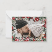 eerste kerstvakantie griekse ornamenten foto notitiekaartje (Voorkant)