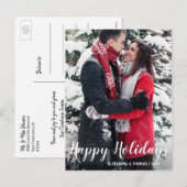 Eerste kerstvakantie met verloofde White | FOTO Feestdagenkaart (Voorkant / Achterkant)